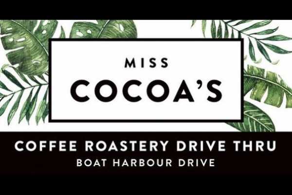 Miss Cocoa's Coffee Roastery Drive Thru Logo